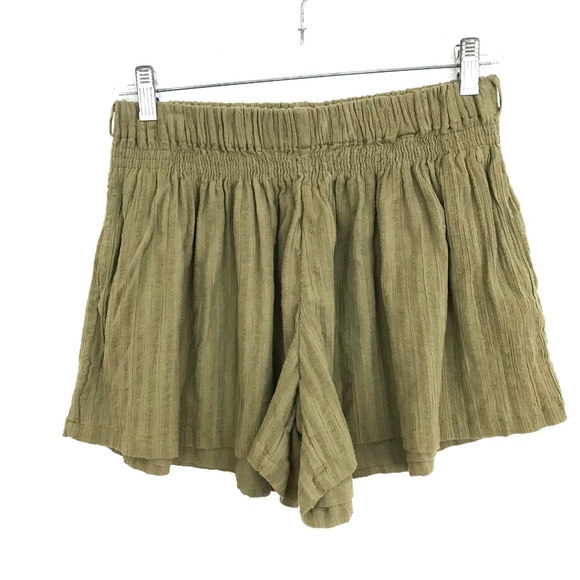 Scotch & Soda Pants - Scotch & Soda olive green shorts flare leg gauze